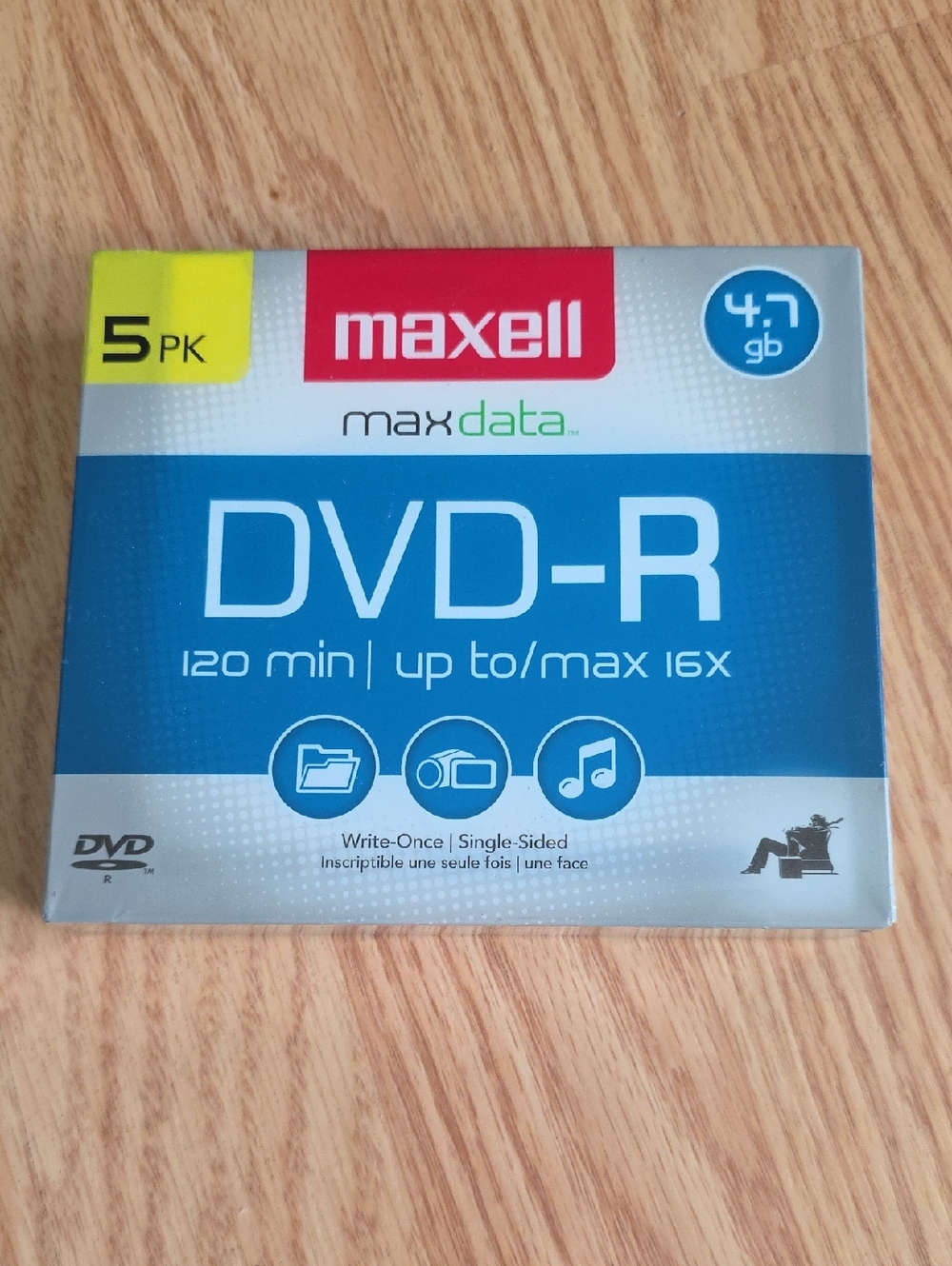 Maxell Blue DVD-R 4.7GB 5-Pack - MaxData Write-Once Media
